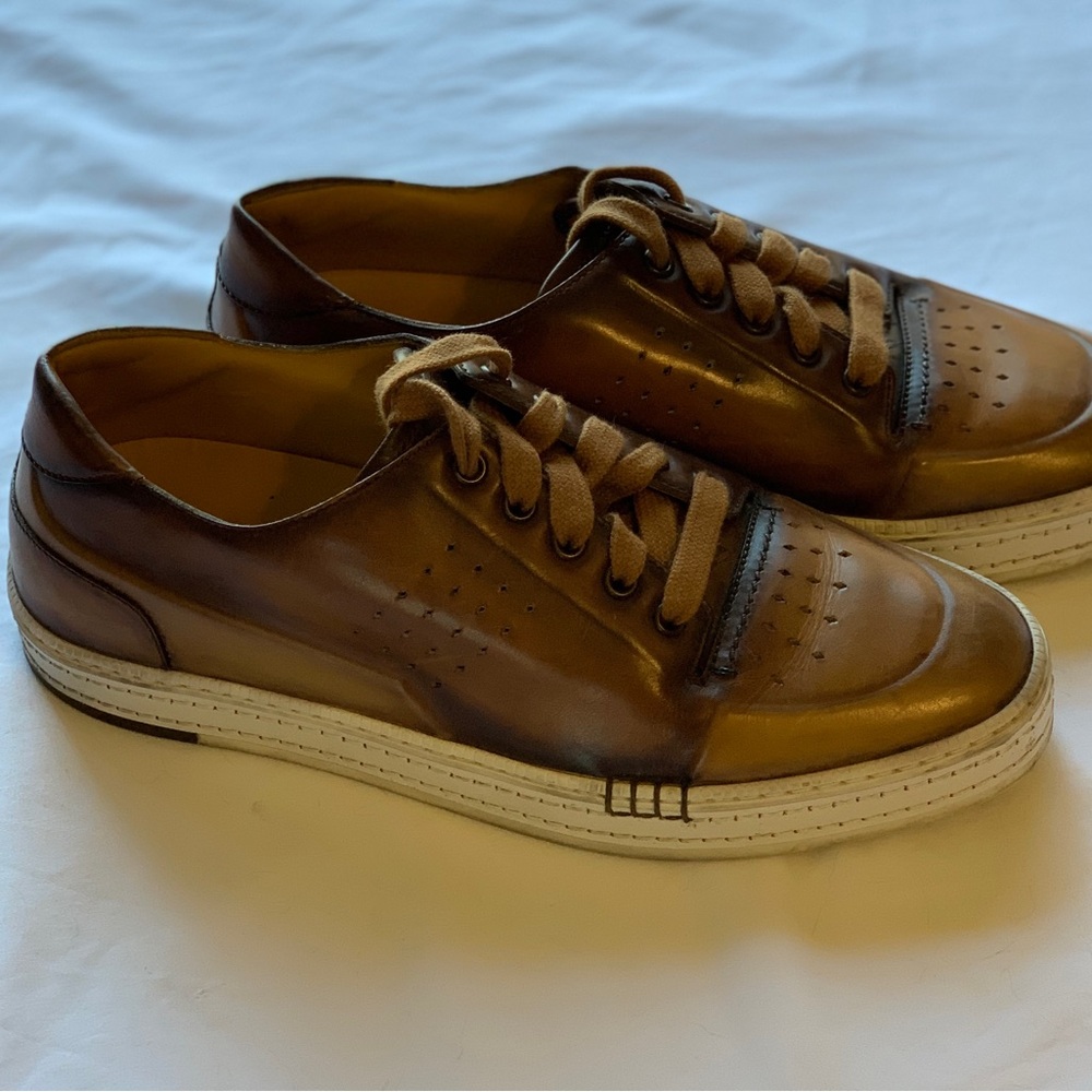 Berluti Men's Playtime Palermo Leather Brown Sneakers